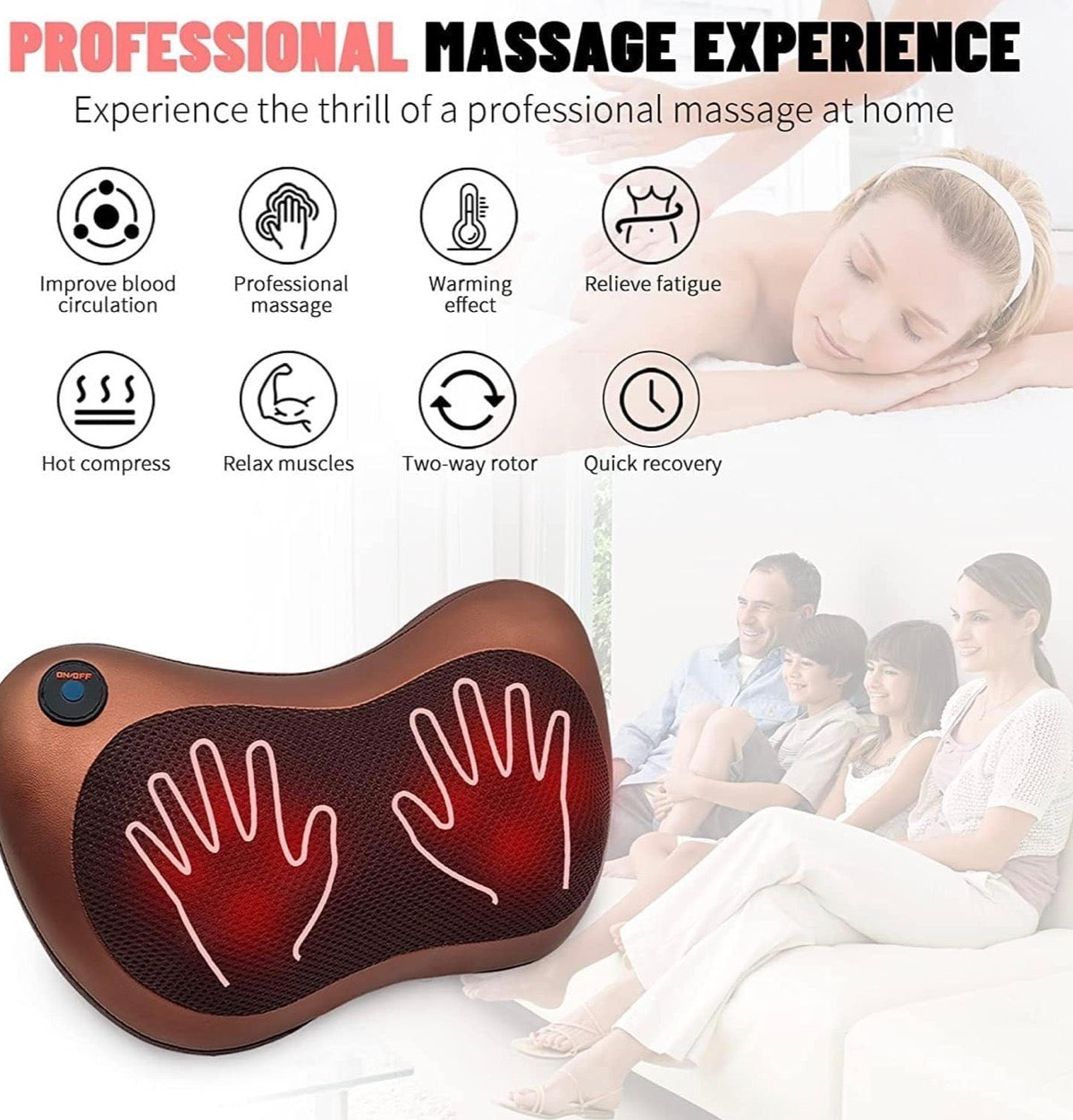 Deep Tissue Heat Massage for Ultimate Relaxation | Back & Neck Massager with Heat