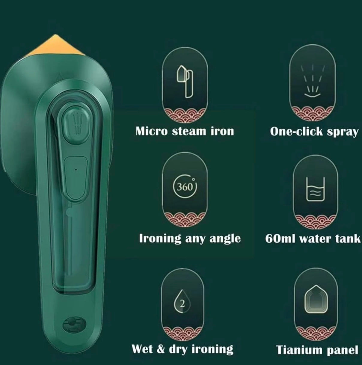 Portable Handheld Steam Iron Machine – Quick Heat Travel Garment Steamer