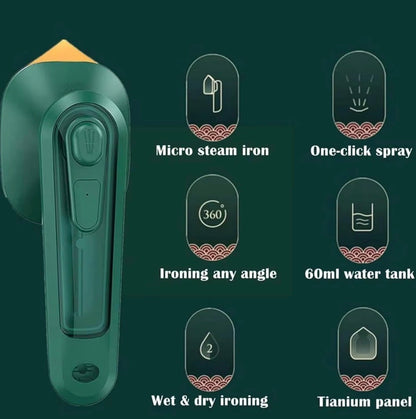 Portable Handheld Steam Iron Machine – Quick Heat Travel Garment Steamer