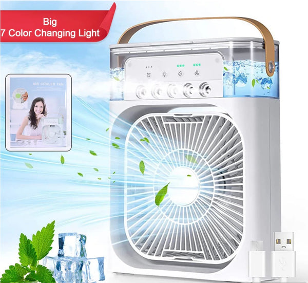 Cool Nova™ Portable Mini Air Cooler Fan | Portable Humidifier Air Cooler Mist Fan Mini Table Fan for Home with 3 Speed Mode with Water Spray