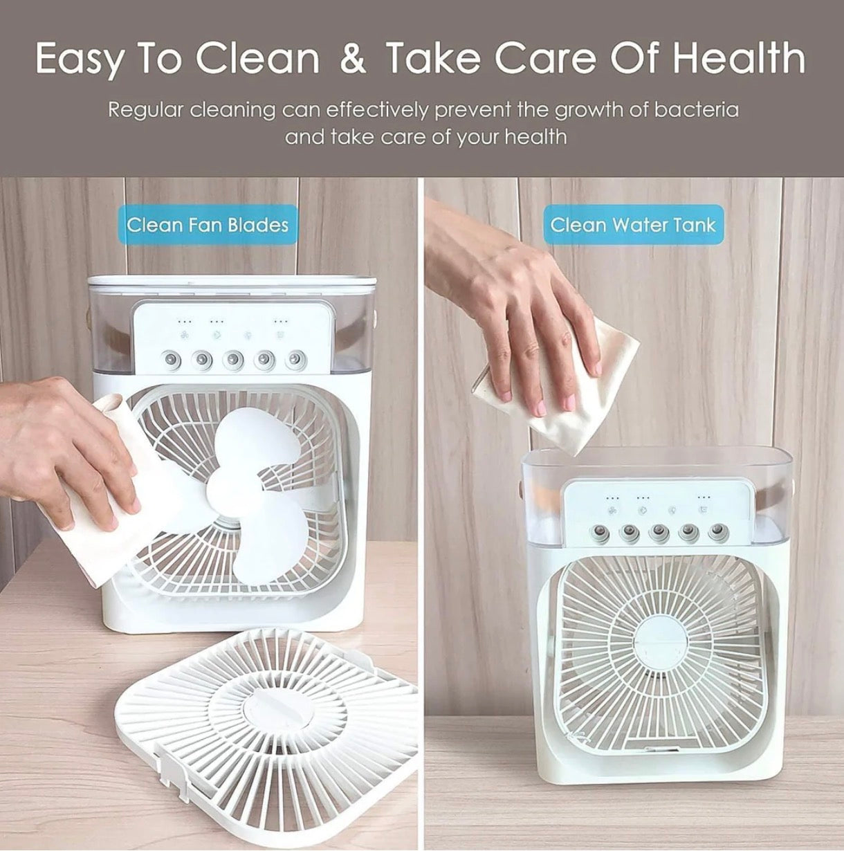 Cool Nova™ Portable Mini Air Cooler Fan | Portable Humidifier Air Cooler Mist Fan Mini Table Fan for Home with 3 Speed Mode with Water Spray