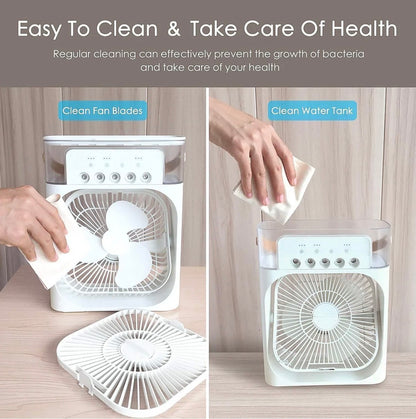 Cool Nova™ Portable Mini Air Cooler Fan | Portable Humidifier Air Cooler Mist Fan Mini Table Fan for Home with 3 Speed Mode with Water Spray