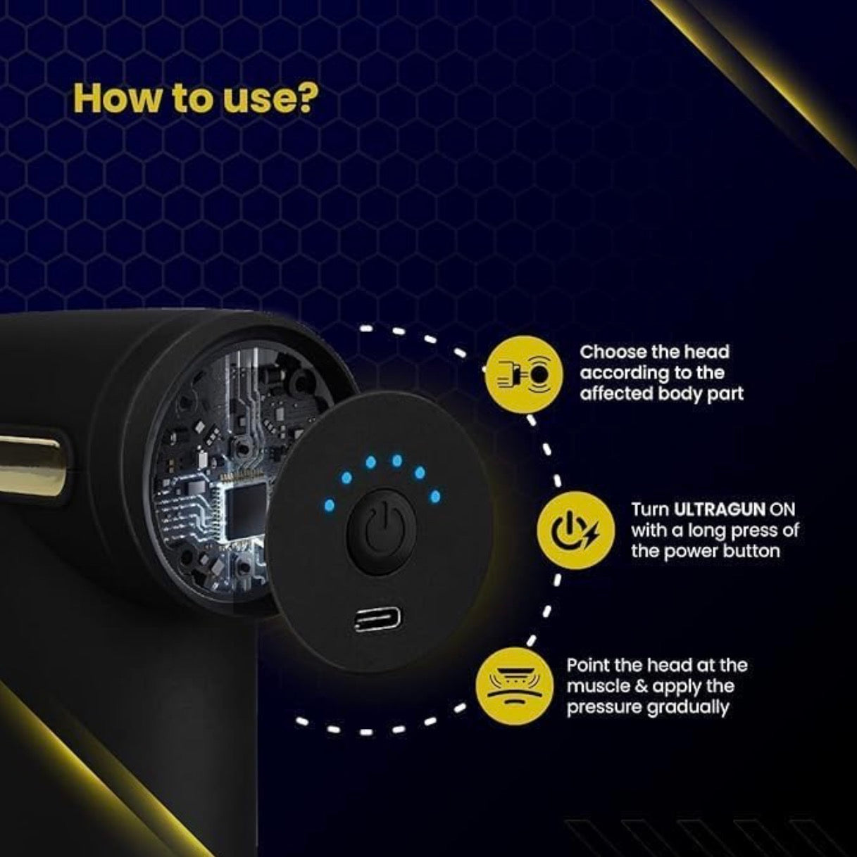 Pulse Nova™ Deep Tissue Massage Gun | Gun Massager for Full Body Pain Relief