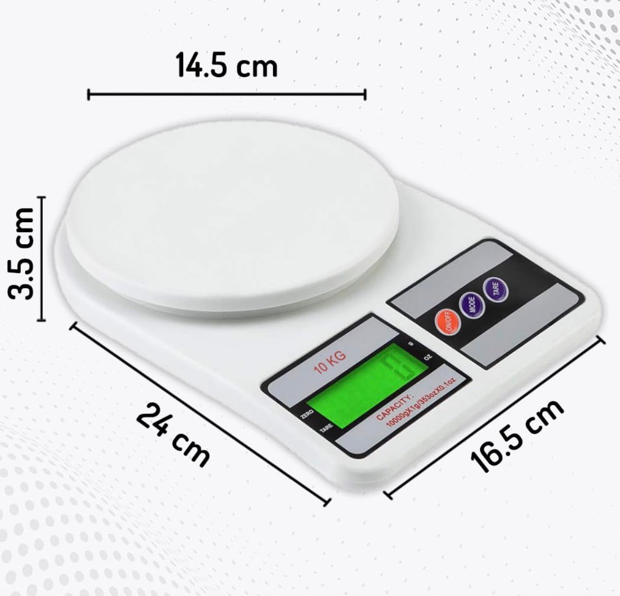 Chef Mate Smart Weigh 10KG | Digital Kitchen Weighing Scale 10 kg