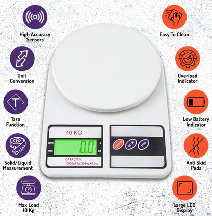 Chef Mate Smart Weigh 10KG | Digital Kitchen Weighing Scale 10 kg
